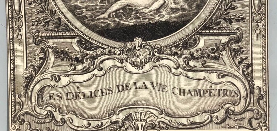 Antique Etching Original Les Delices de la Vie Champetre, Figures Women, Landscape - 4