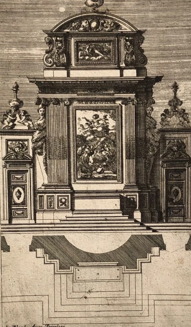 Vintage Etching Original Architecture Jean Baptiste LE BLOND (1679-1719) (1 of 8)