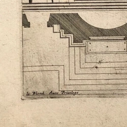 Vintage Etching Original Architecture Jean Baptiste LE BLOND (1679-1719) - 3