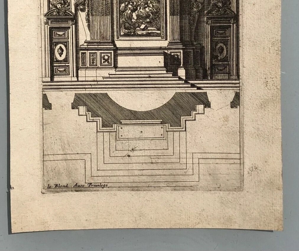 Vintage Etching Original Architecture Jean Baptiste LE BLOND (1679-1719) - 7