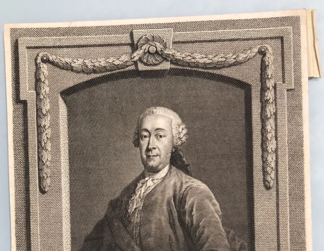 Johann Friedrich BAUSE (1738-1814) Etching Vintage Original Zitat Zuhause 1769 - 6