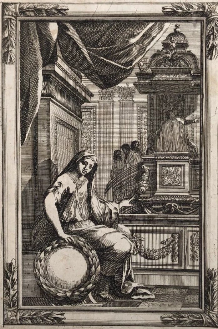 Antique Etching Original Religious, Architecture, Woman, Portrait Jakob WANGNER - 2