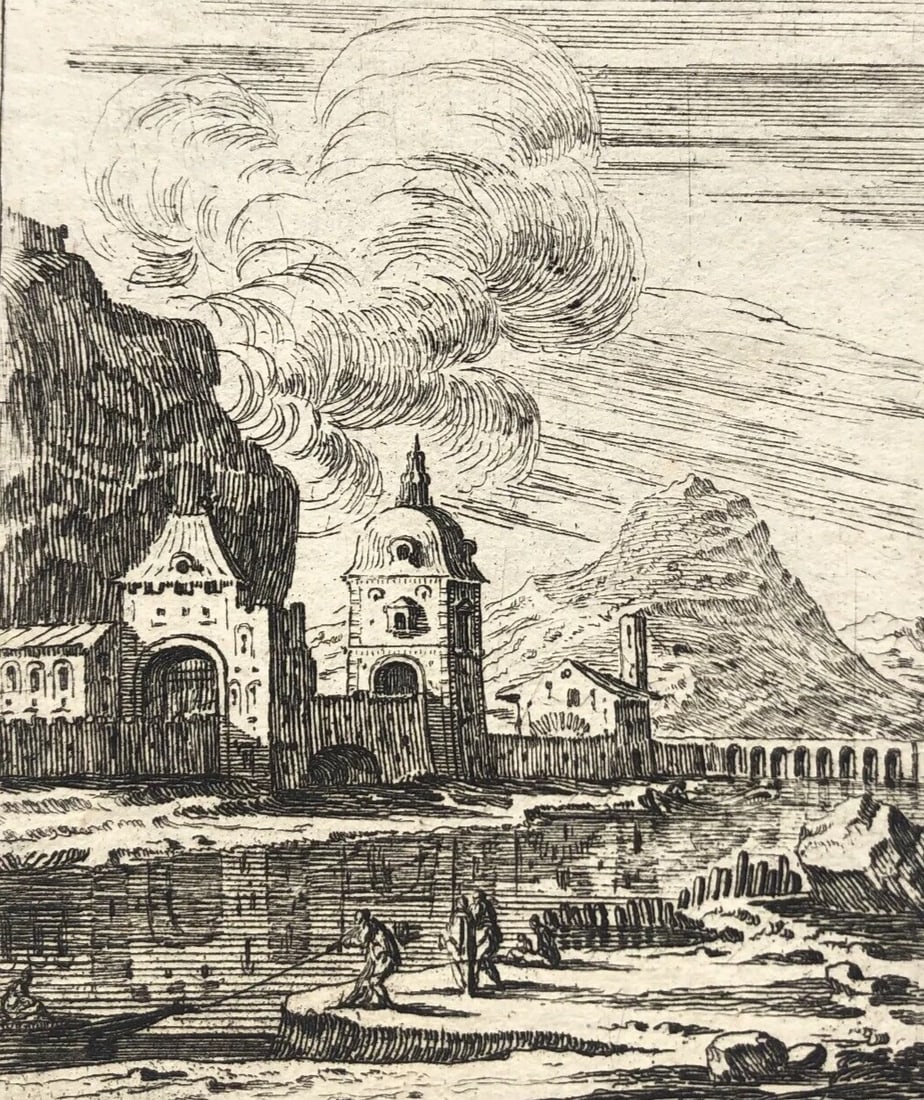 Antique Etching Original Cityview, Landscape, Porte de Grenoble, Houses: Title: Antique Etching Original Cityview, Landscape, Porte de Grenoble, Houses Description: Engraving on paper 7 x 4 cm stains, folds We accept payment via Paypal, credit or debit card, UK and euro