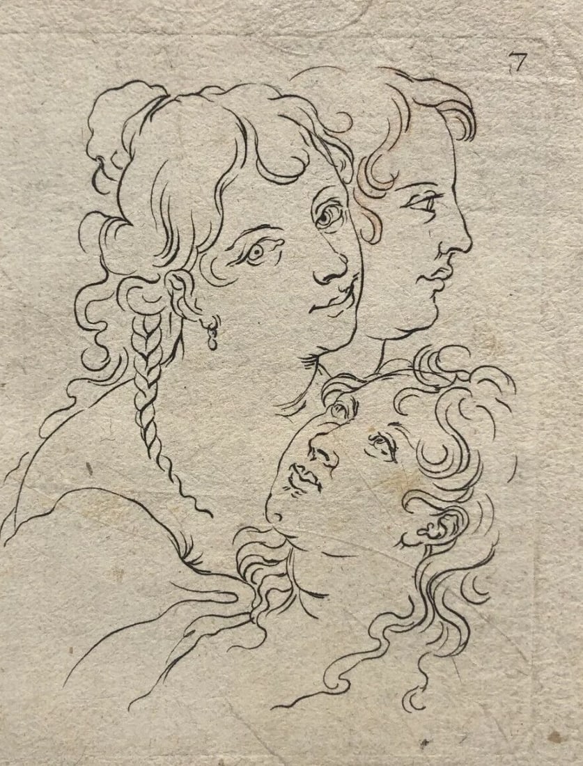 Antique Etching Original People, Woman, Man, Kids, Portraits: Title: Antique Etching Original People, Woman, Man, Kids, Portraits Description: Engraving on paper 15 x 12 cm stains, folds We accept payment via Paypal, credit or debit card, UK and euro bank