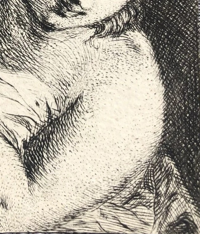 Woman, Portrait, Figure, Man, Claude MELLAN (1598-1688) Antique Etching Original - 7
