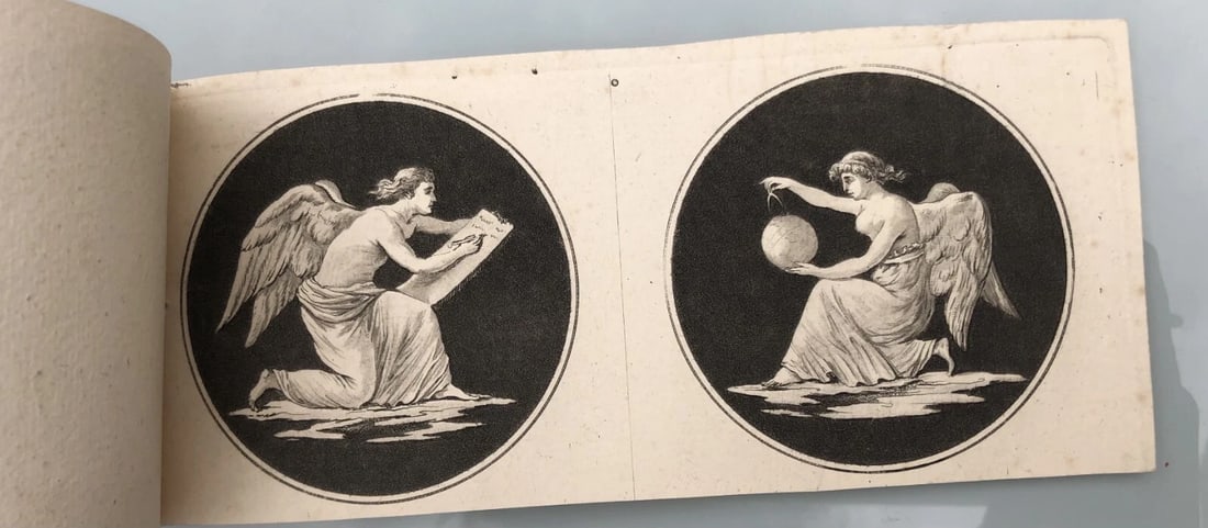 Antique Etching Medallions, Allegoric, Mythology, Putti, Villeneuve 18th x3 - 9