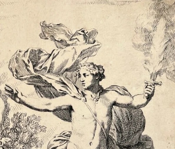 Antique Etching Original Expulsion Adam and Eve, Gerard de Lairesse (1641-1711) - 3