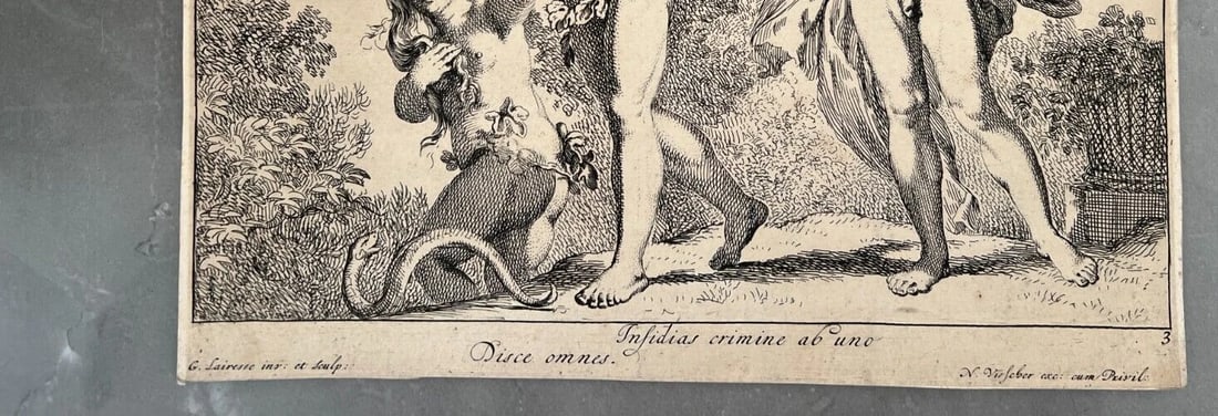 Antique Etching Original Expulsion Adam and Eve, Gerard de Lairesse (1641-1711) - 7