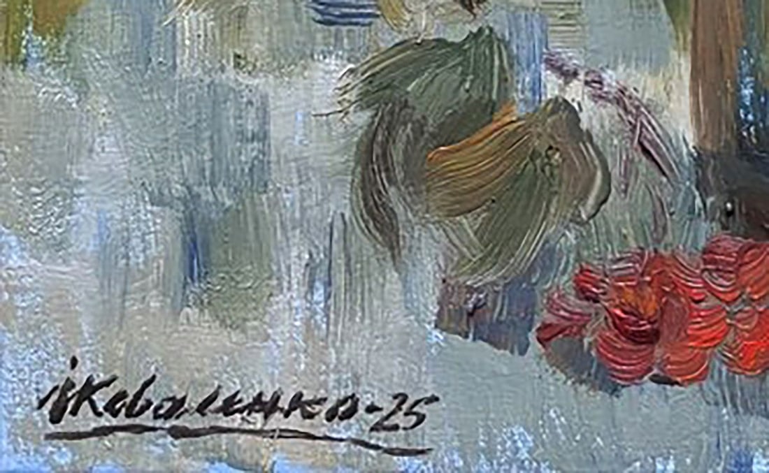Oil painting Autumn Roses in a Vase Ivan Kovalenko - 7