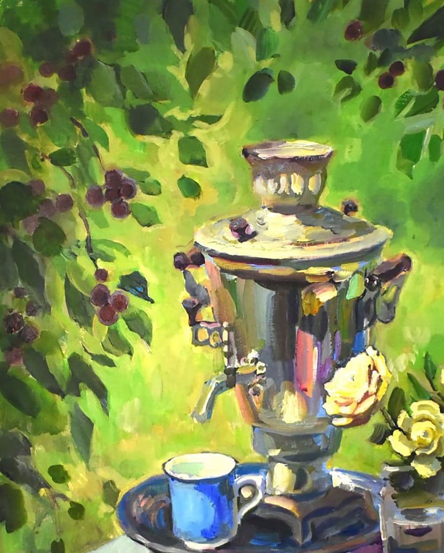 Oil painting Samovar on the Table of Nature Anatoly Kymnatny - 2