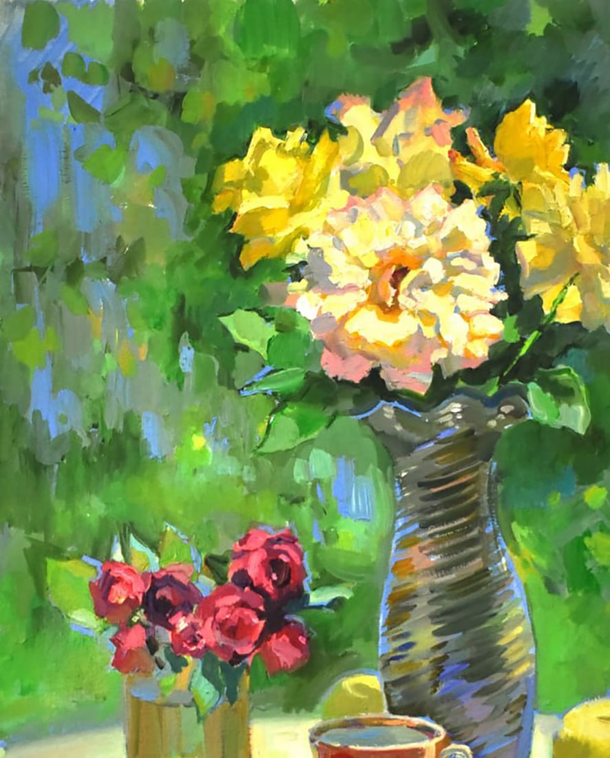 Oil painting A Bouquet of Yellow Flowers Anatoly Kymnatny - 2