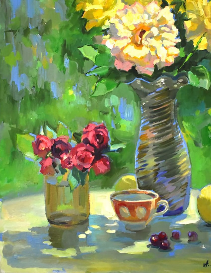 Oil painting A Bouquet of Yellow Flowers Anatoly Kymnatny - 4