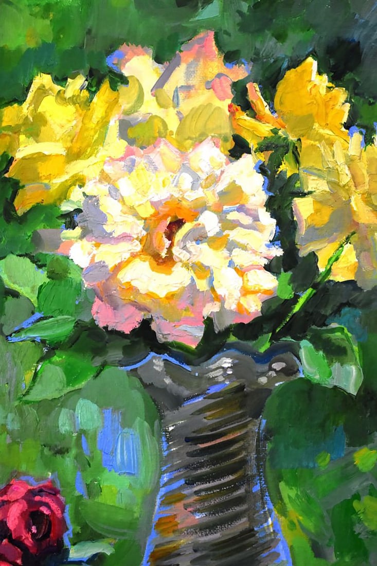 Oil painting A Bouquet of Yellow Flowers Anatoly Kymnatny - 5