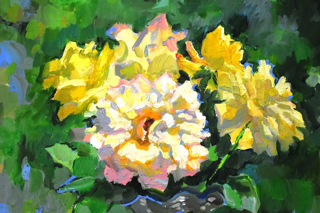 Oil painting A Bouquet of Yellow Flowers Anatoly Kymnatny - 7