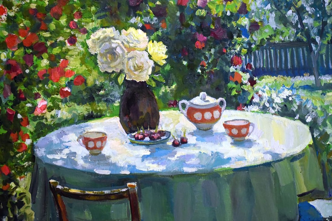 Oil painting Tea Party With Rose Scent Anatoly Kymnatny - 5