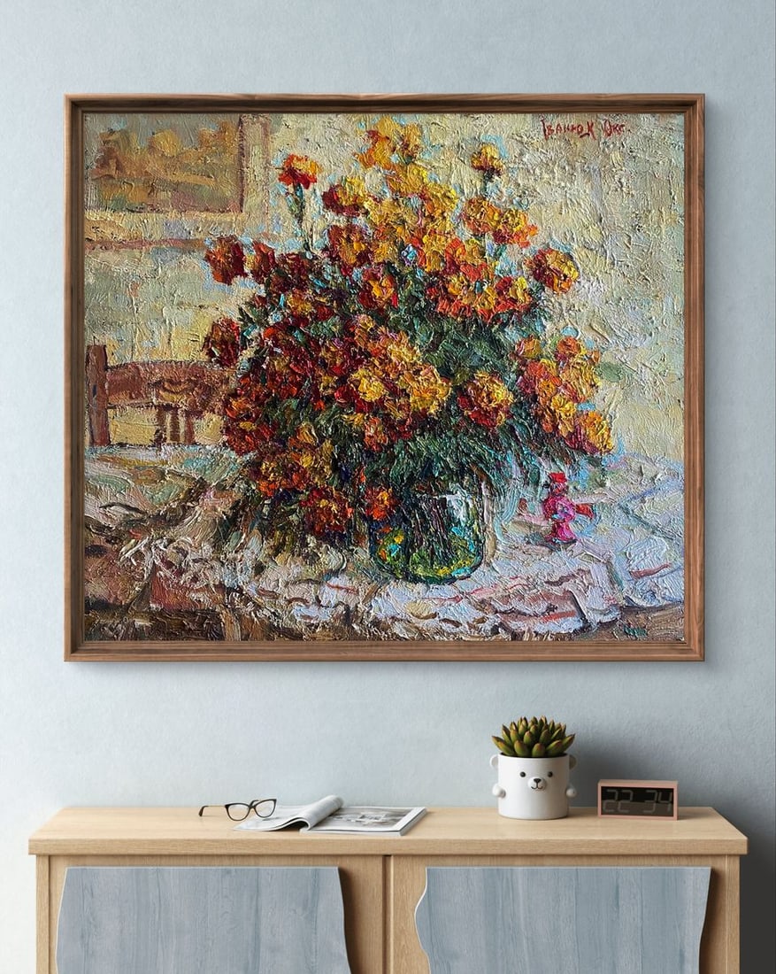 Oil painting Bright marigolds Oksana Ivanyuk - 2