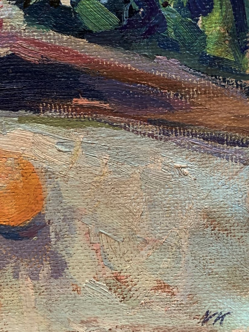 Oil painting A gift of red roses Unknown artist - 4
