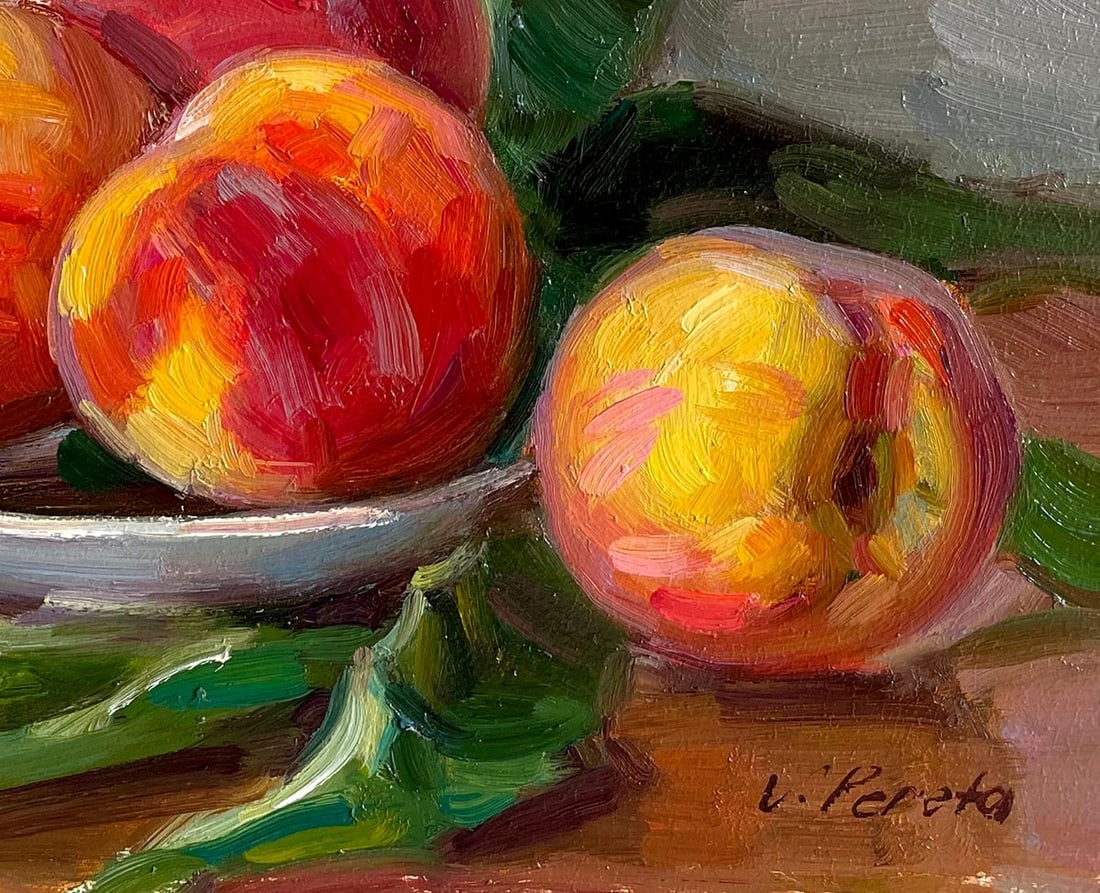 Oil painting Peaches on a plate Pereta Vyacheslav - 5