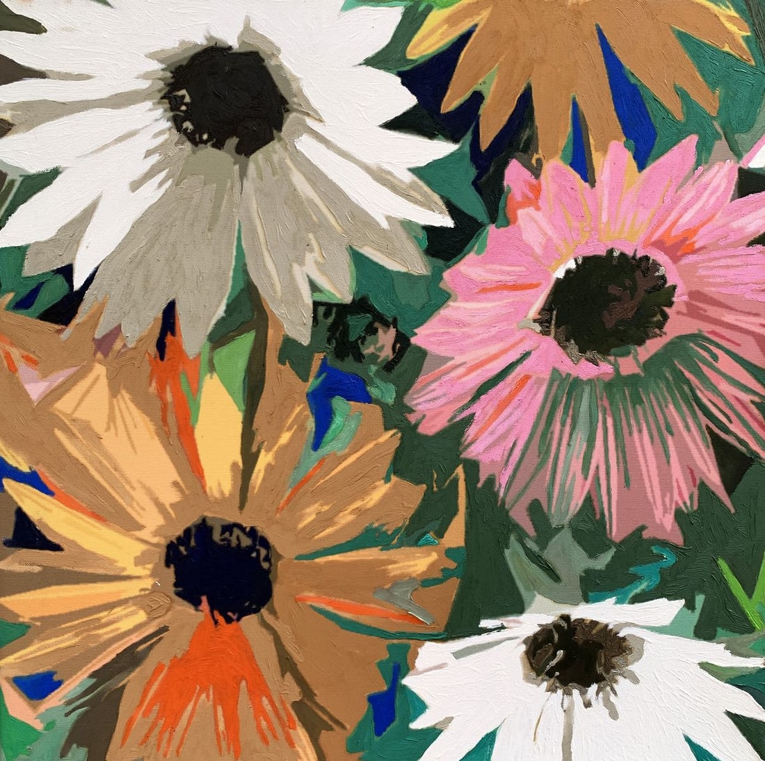 Oil painting Floral beauty Oleksandr Gukalov: AAA3501The painting titled "Floral Beauty", executed in oil on canvas, is a vibrant and dynamic representation of flowers in full bloom. The artwork captures the viewer’s attention through its