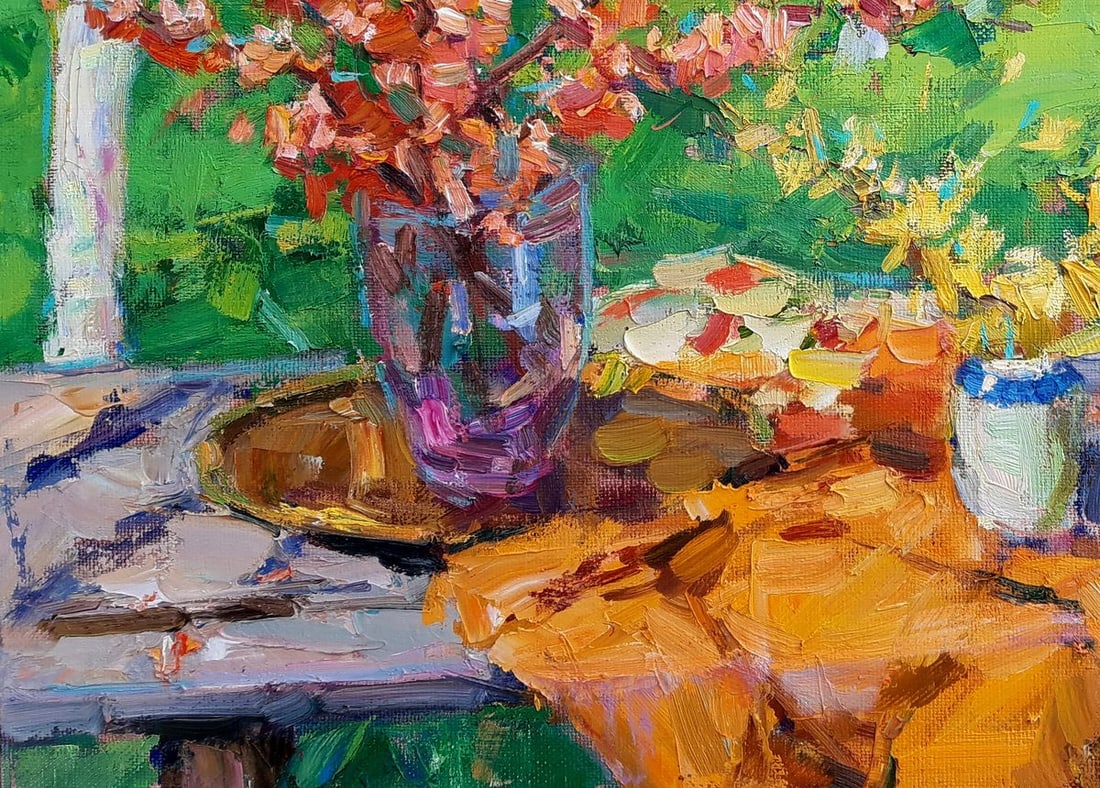 Oli painting Still life in the garden Tepeta Miacheslav - 4