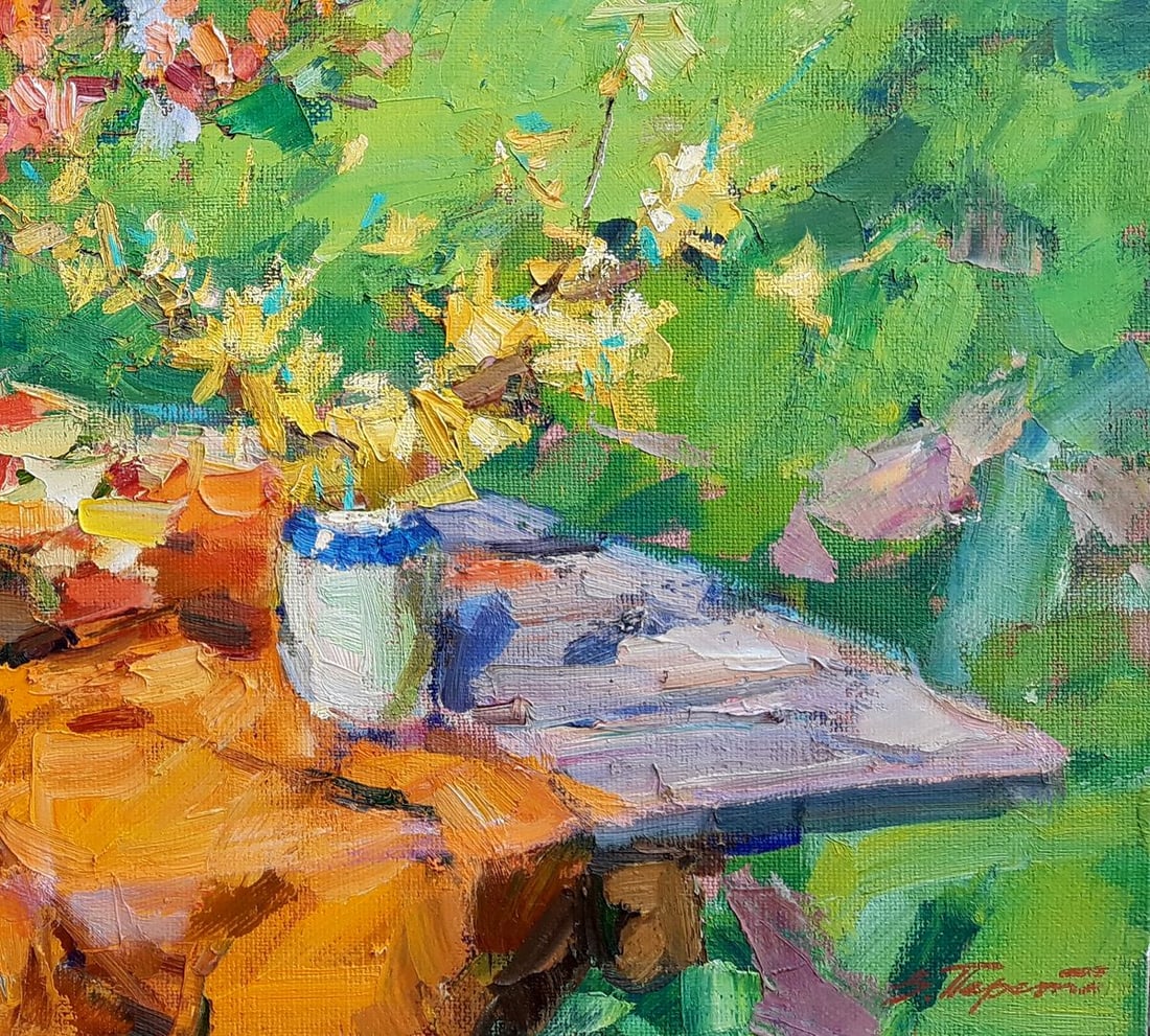 Oli painting Still life in the garden Tepeta Miacheslav - 5