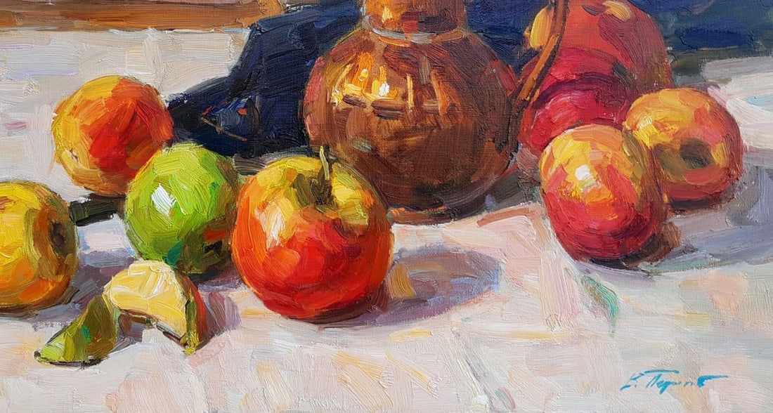 Oli painting Jug and fruit Miacheslav Tepeta - 5