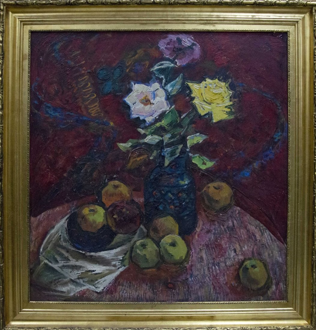 Oil painting Red still life Sakhnenko Victor Ivanovich: Vernd 75 *** ABOUT THIS PAINTING *** * TITLE: "Red still life" * ARTISTS: Sakhnenko Victor Ivanovich * SIZE: 93x86 cm/36.61x33.85 inches' * MEDIUM: oil, canvas * HAND PAINTED: Original painting from