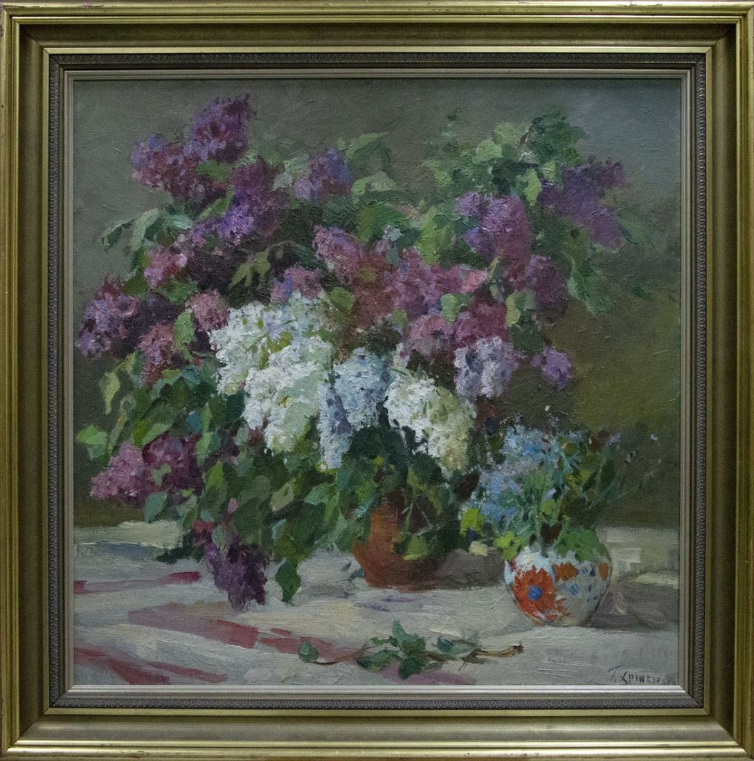 Oil painting Bouquet of flowers Khromenko Gleb Nikolaevich: Vernd 76 *** ABOUT THIS PAINTING *** * TITLE: "Bouquet of flowers" * ARTISTS: Khromenko Gleb Nikolaevich * SIZE: 90x90 cm/35.43x35.43 inches' * MEDIUM: oil, canvas * HAND PAINTED: Original painting fr
