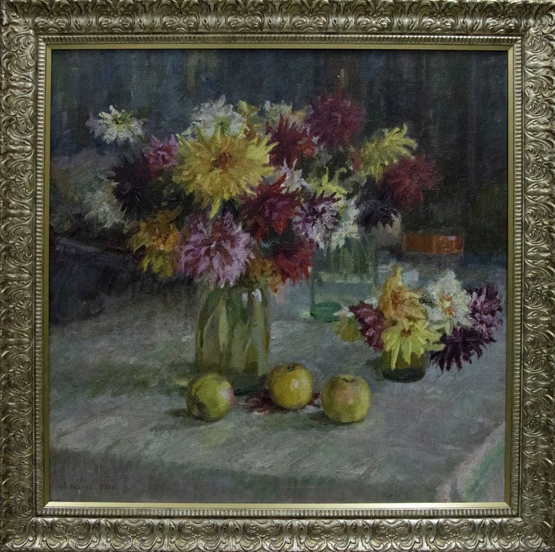 Oil painting Bouquet of flowers Khizhnyak Grigory Emelyanovich: Vernd 78 *** ABOUT THIS PAINTING *** * TITLE: "Bouquet of flowers" * ARTISTS: Khizhnyak Grigory Emelyanovich * SIZE: 93.5x93.5 cm/36.81x36.81 inches' * MEDIUM: oil, canvas * HAND PAINTED: Original pai