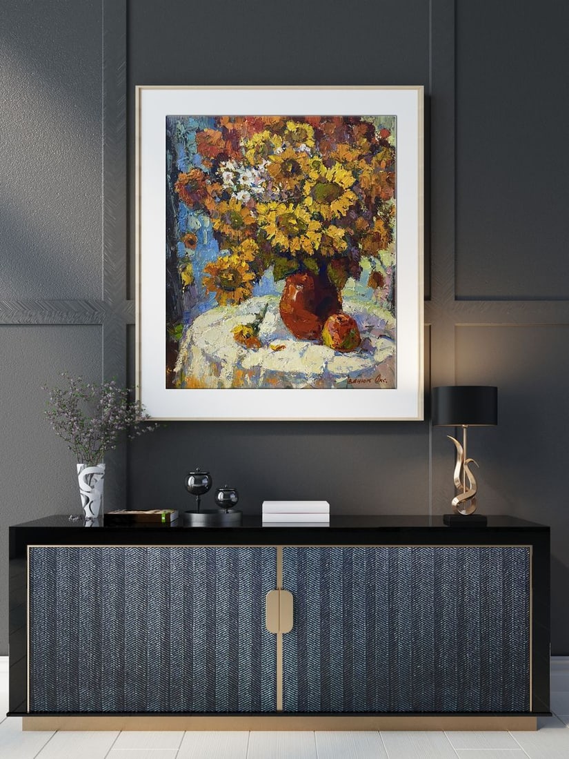 Oil painting Still life with sunflowers Oksana Kalenyuk - 2