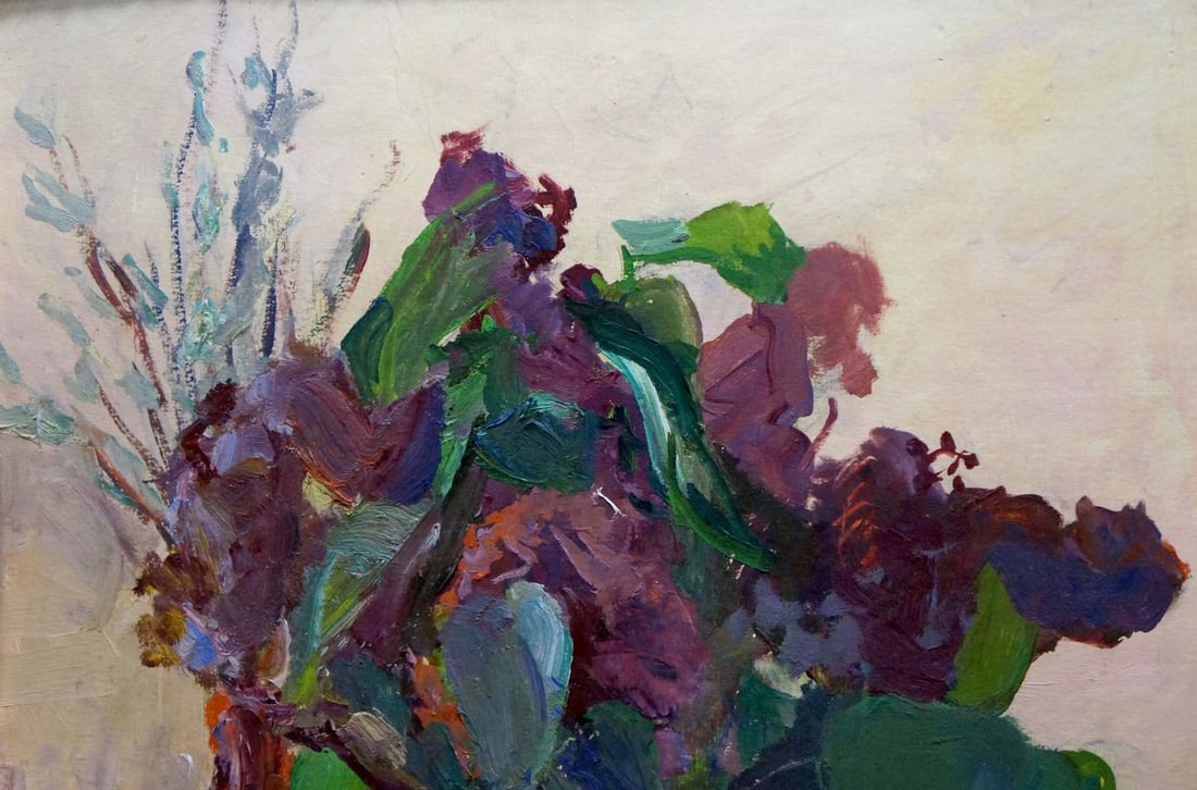 Oil painting Lilac bouquet Gantman Moses Faybovich - 4