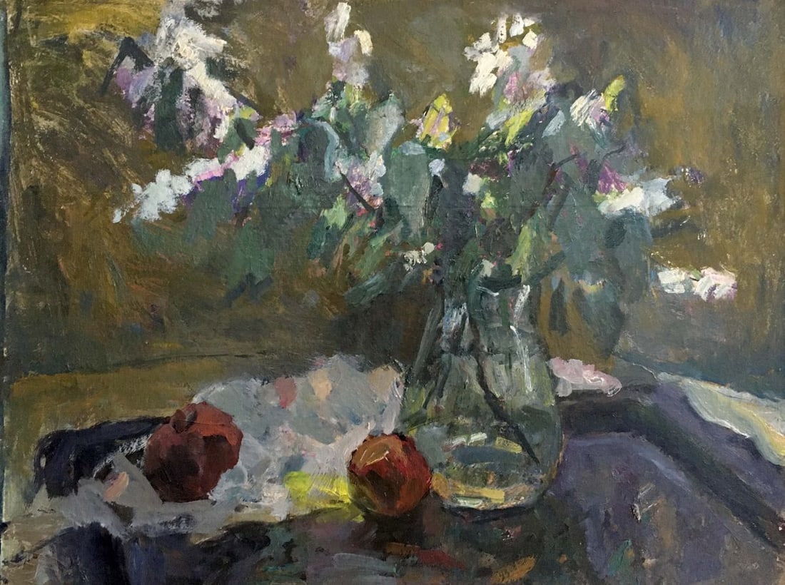 Oil painting Still life Petrashevsky Stanislav Vasilievich: Verns 117 *** ABOUT THIS PAINTING *** * TITLE: "Still life" * ARTISTS: Petrashevsky Stanislav Vasilievich * SIZE: 50x66 cm/19.68x25.98 inches' * MEDIUM: oil, cardboard * HAND PAINTED: Original paintin