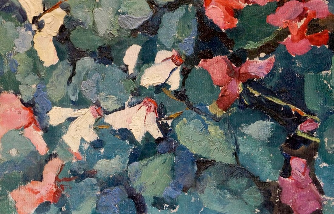 Oil painting Flowers are growing - 2