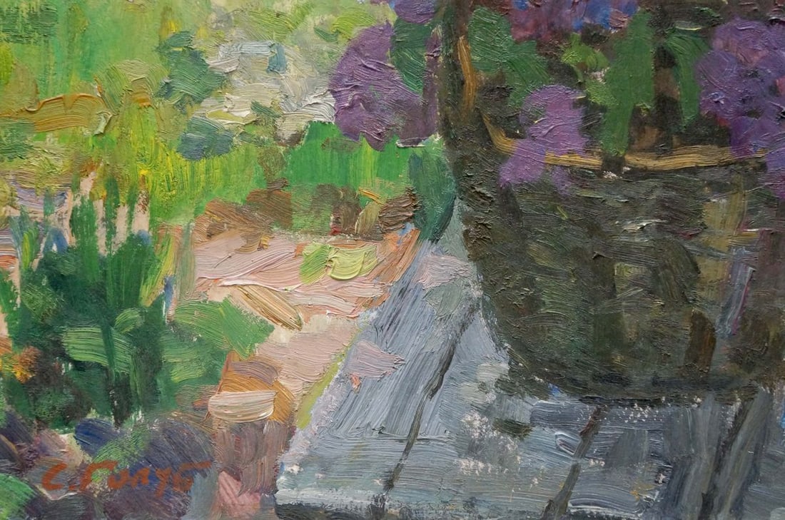 Oil painting Lilac with a mug Stepan Filippovich Golub - 2