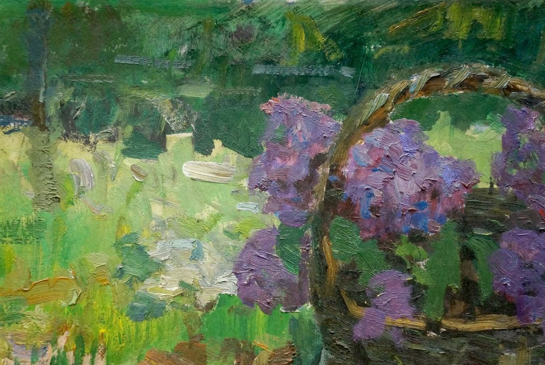 Oil painting Lilac with a mug Stepan Filippovich Golub - 3