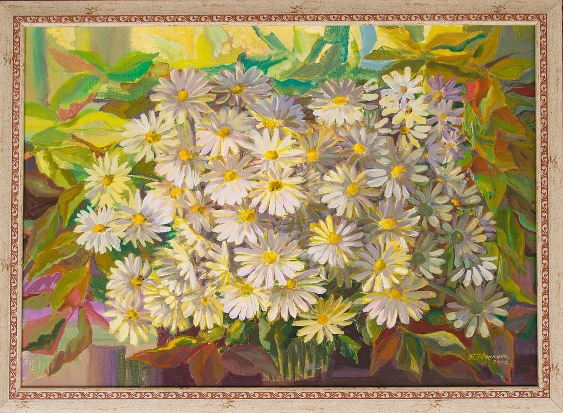 Acrylic painting The last flowers of autumn Kytkov Svatoslav (1 of 1)