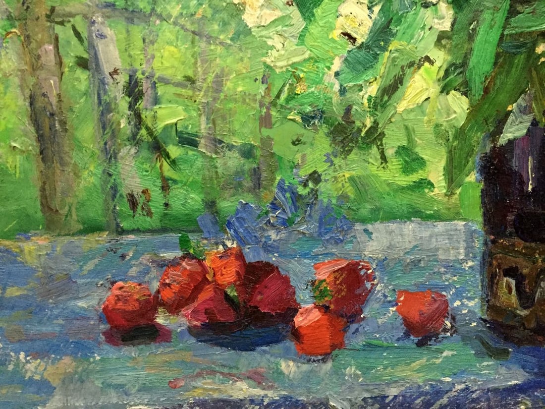 Oil painting Strawberries and flowers Dovgalevskaya Vera Veniaminovna - 5