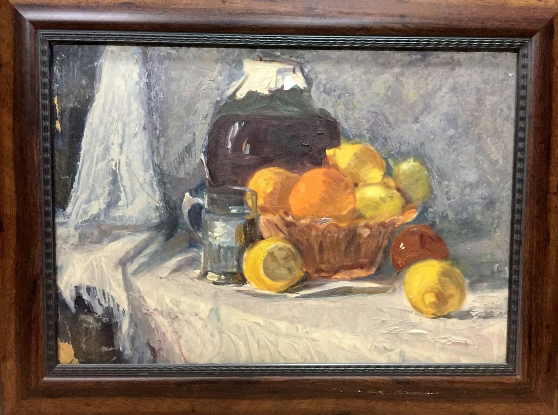 Oil painting still life The table is full of fruits: Vern 28
