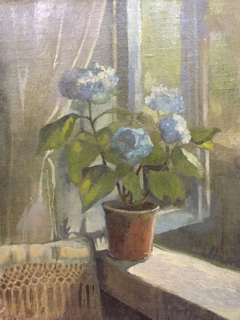 Oil painting Flower on the windowsill Seleznev Vladimir Pavlovich (1 of 8)
