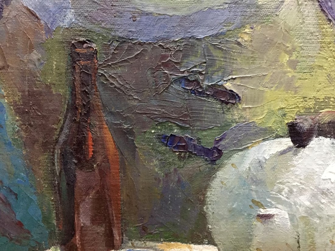 Oil painting Food and drinks on the table - 2
