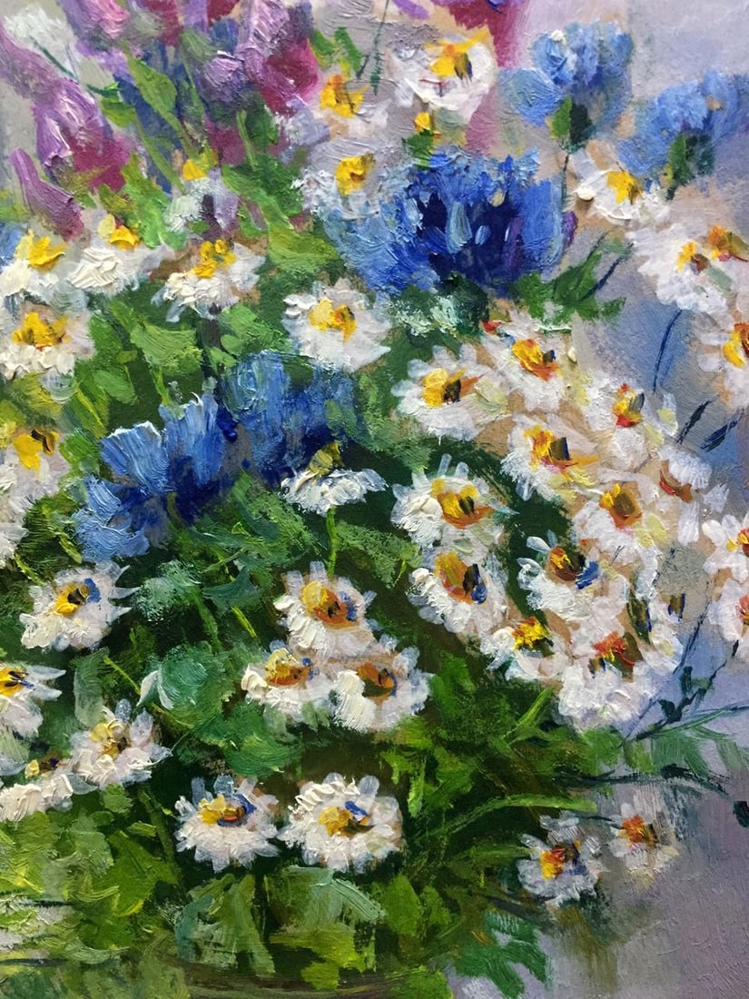 Double oil painting Daisies Pidgayko Lev Sergeevich - 4