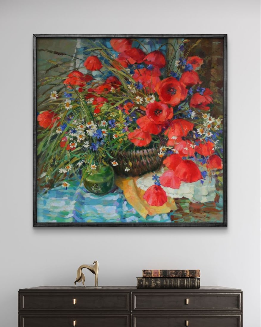 Oil painting Still life with poppies Yuriy Suprunchuk - 2