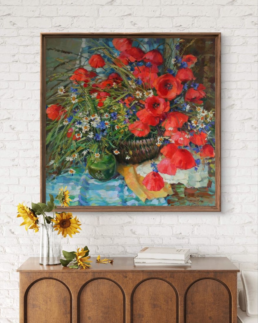 Oil painting Still life with poppies Yuriy Suprunchuk - 3