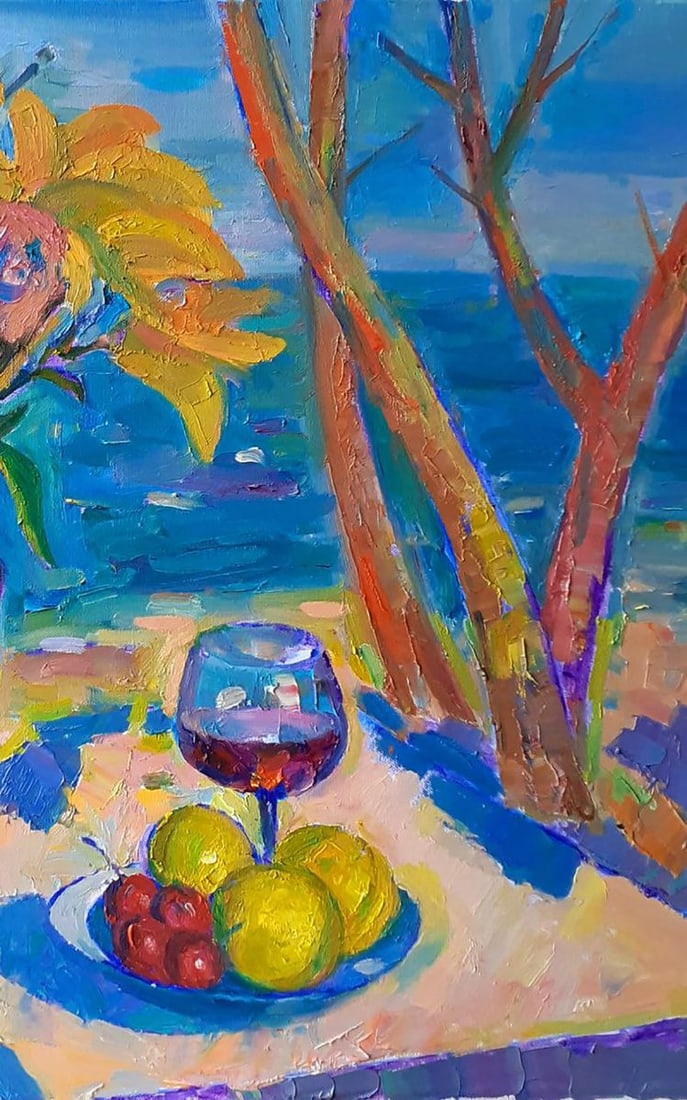 Oil painting Still life against the background of the sea Peter Dobrev - 5