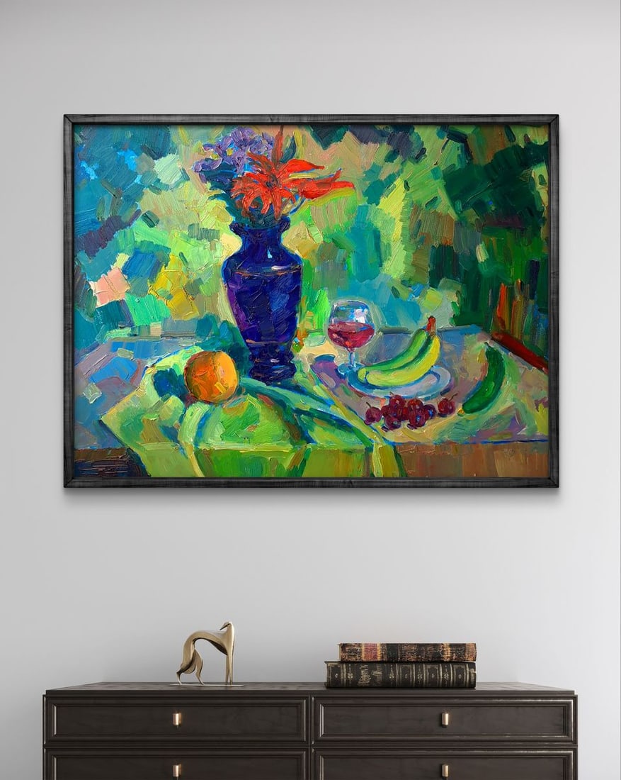 Oil painting Still life in the garden Peter Dobrev - 2