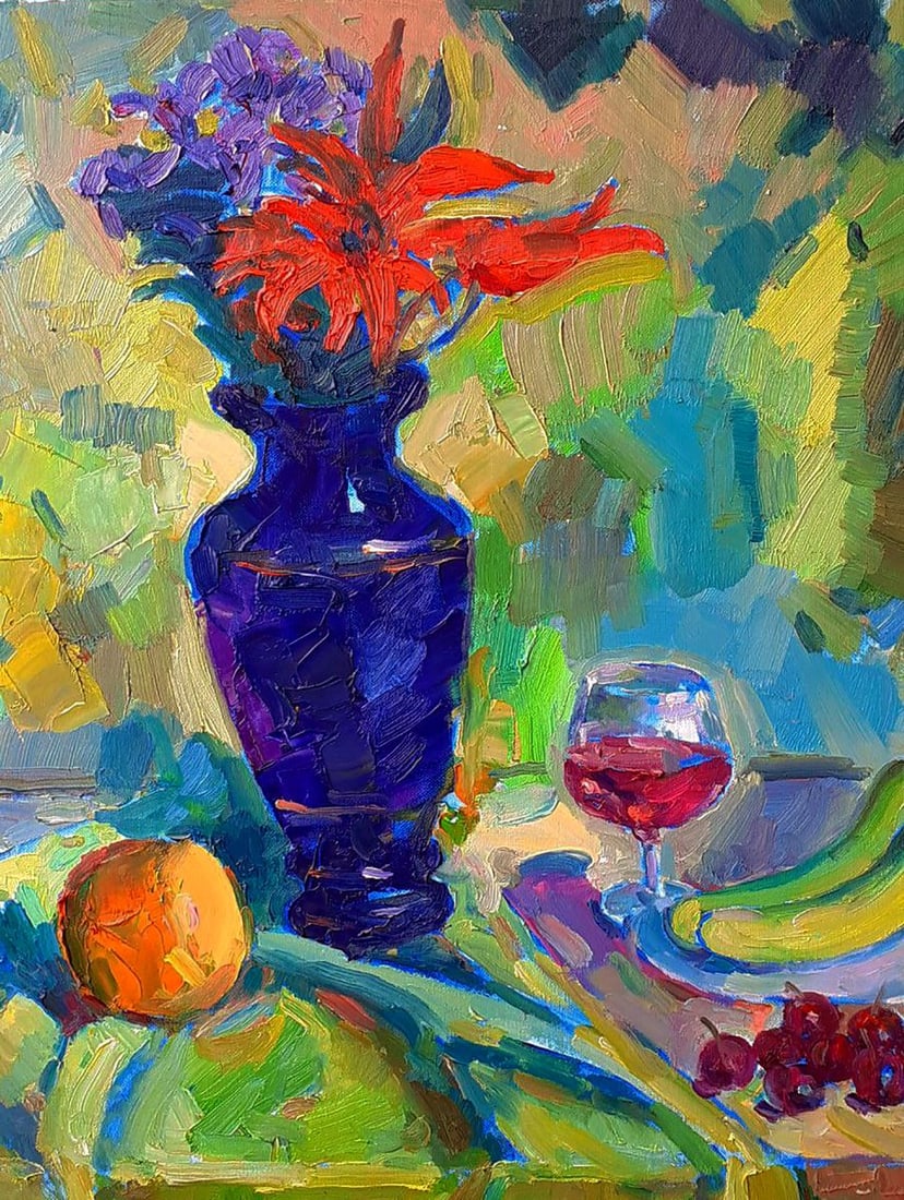 Oil painting Still life in the garden Peter Dobrev - 4