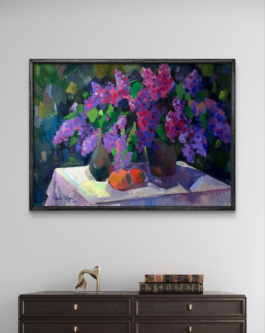 Oil painting Lilac blooms in the embrace of light Pavel Dobrev - 2