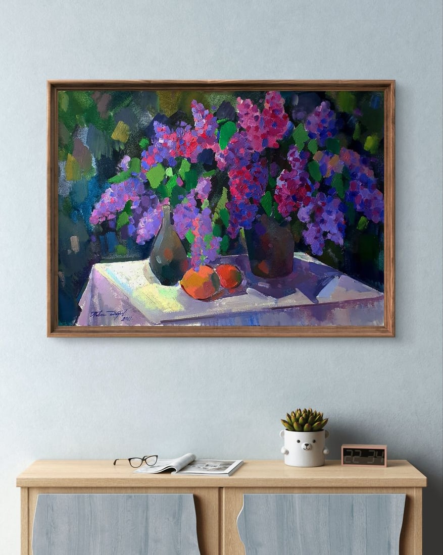 Oil painting Lilac blooms in the embrace of light Pavel Dobrev - 3