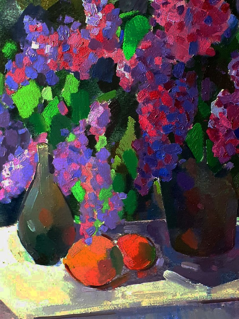 Oil painting Lilac blooms in the embrace of light Pavel Dobrev - 4