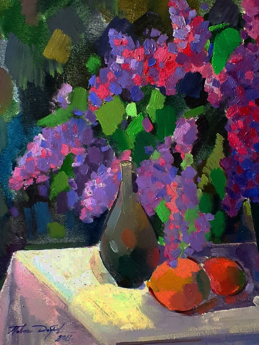 Oil painting Lilac blooms in the embrace of light Pavel Dobrev - 5